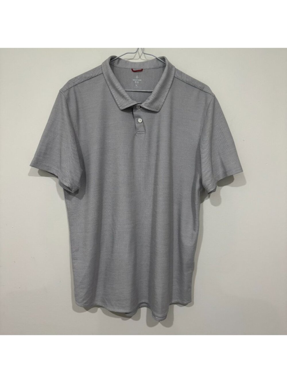 Western Rise Limitless Polo Shirt Mens XL Grey Merino Wool Blend Travel Golf